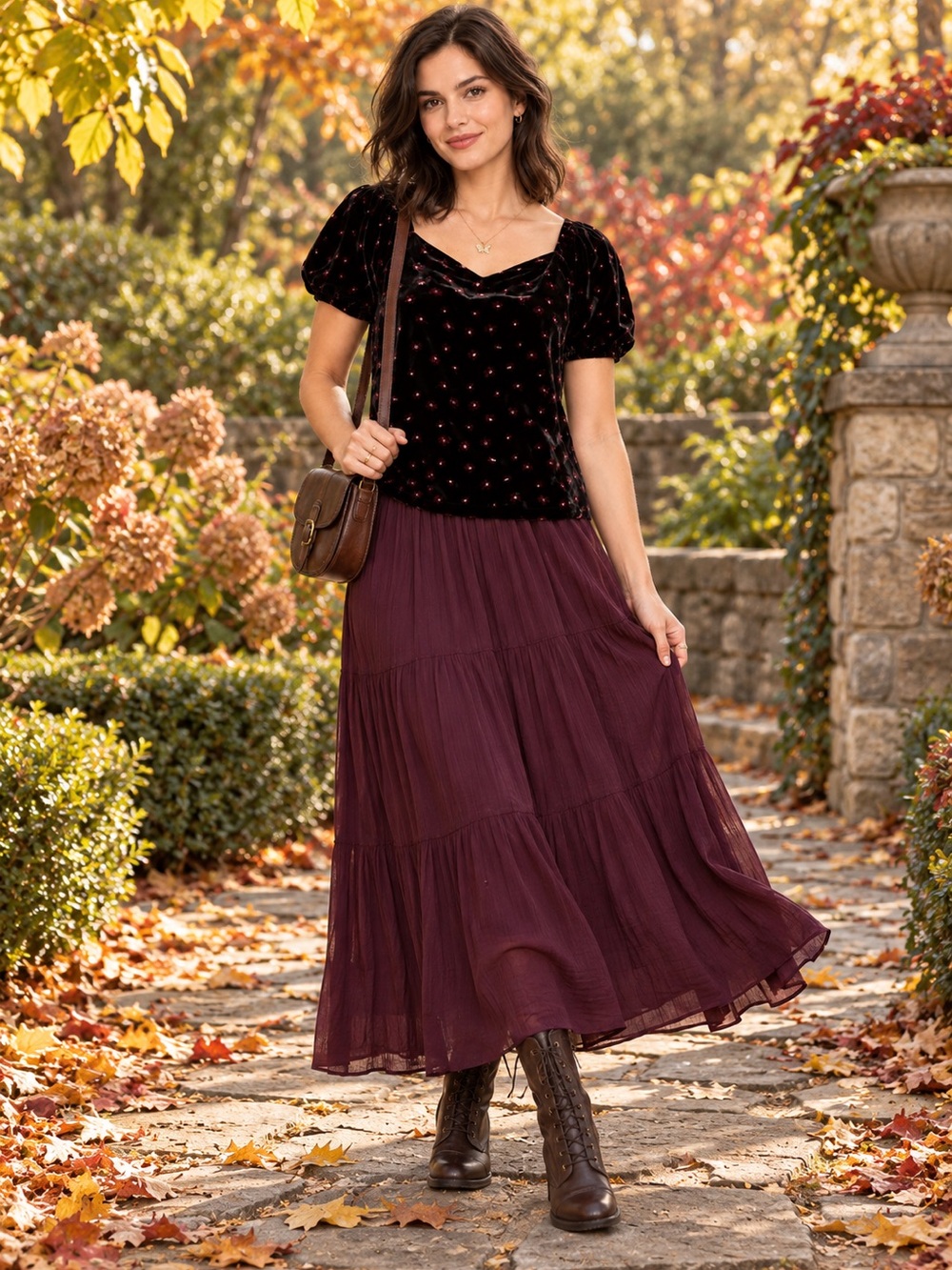 LOFT Black Floral Velvet Blouse – Size XS